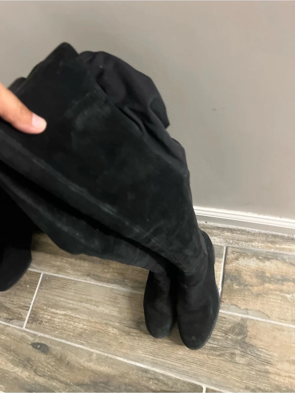 Tory Burch Black Suede Over-the-Knee Boots